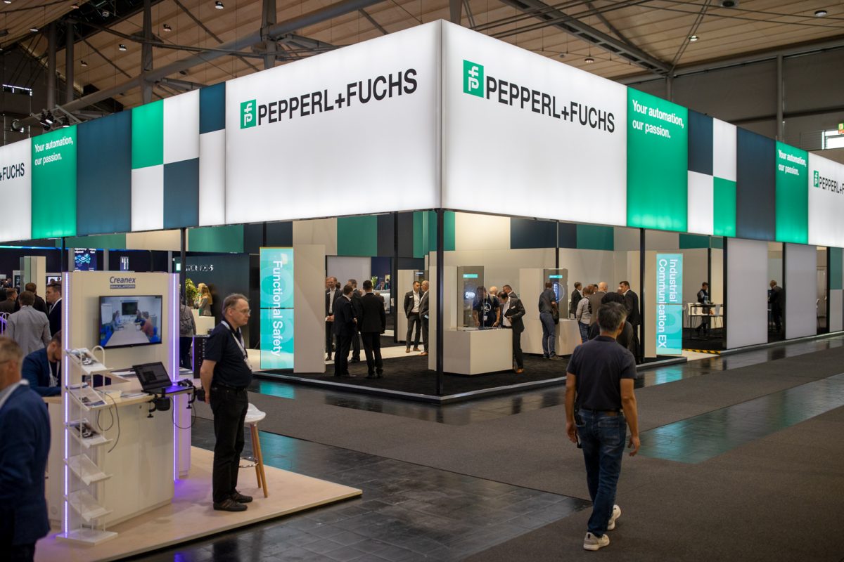 View on the booth of Pepperl+Fuchs at HMI 2022