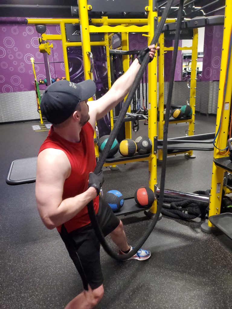 Donald doing weight training at the gym. He is a Business Development Specialist at Pepperl+Fuchs Comtrol.