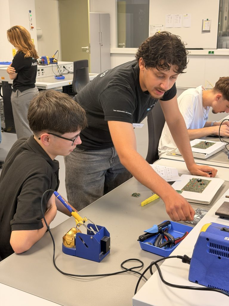 Participants at soldering work