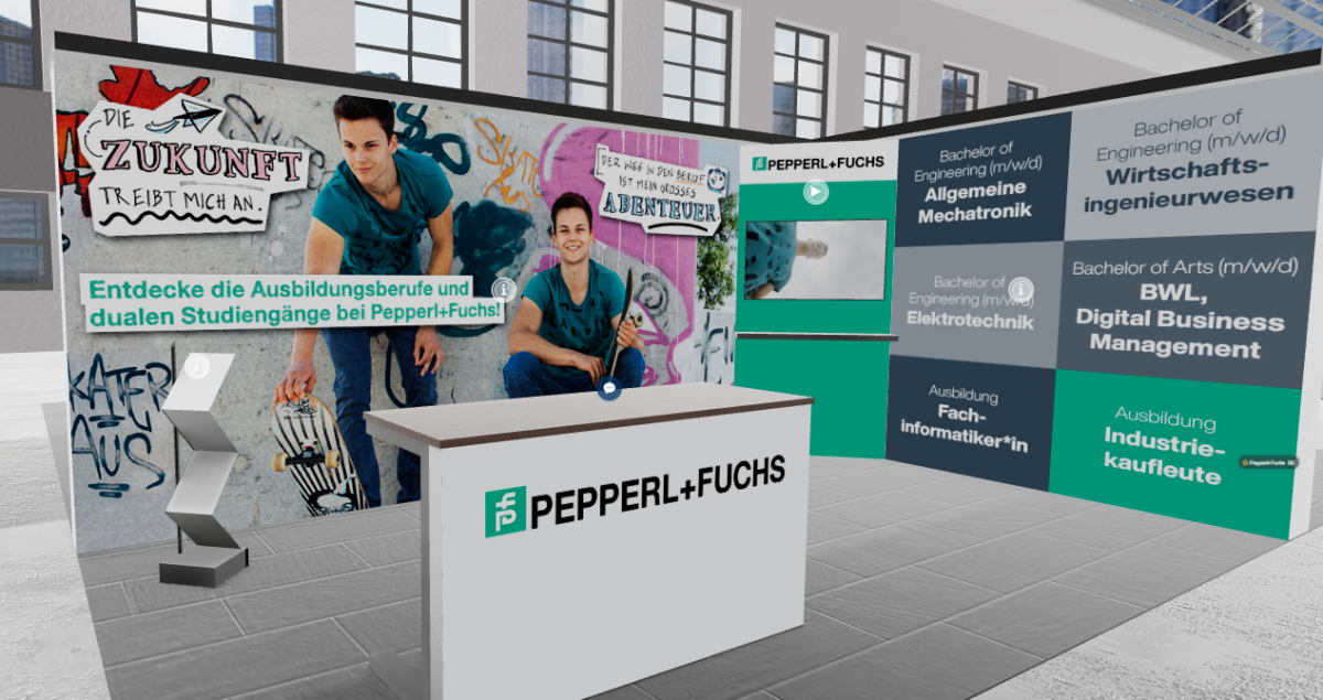 Alles digital: Der Pepperl+Fuchs Stand auf der virtuellen Ausbildungsmesse der IHK